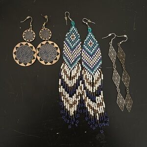 Earring bundle! Blue and gold.